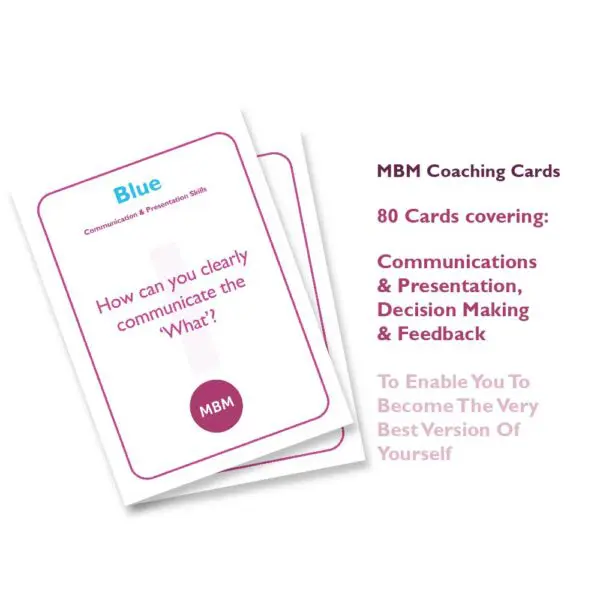 MBM Coaching card with blue quadrant card
