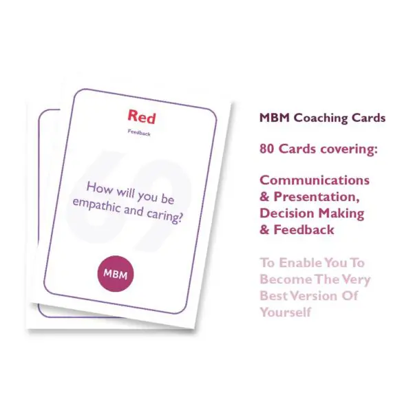 MBM Coaching card with red quadrant card