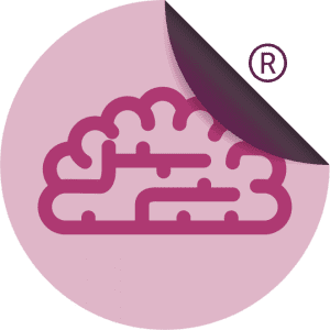 Purple Sticky Learning Logo with exposed brain icon