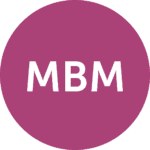 MBM Logo of a purple circle with white letters M B M