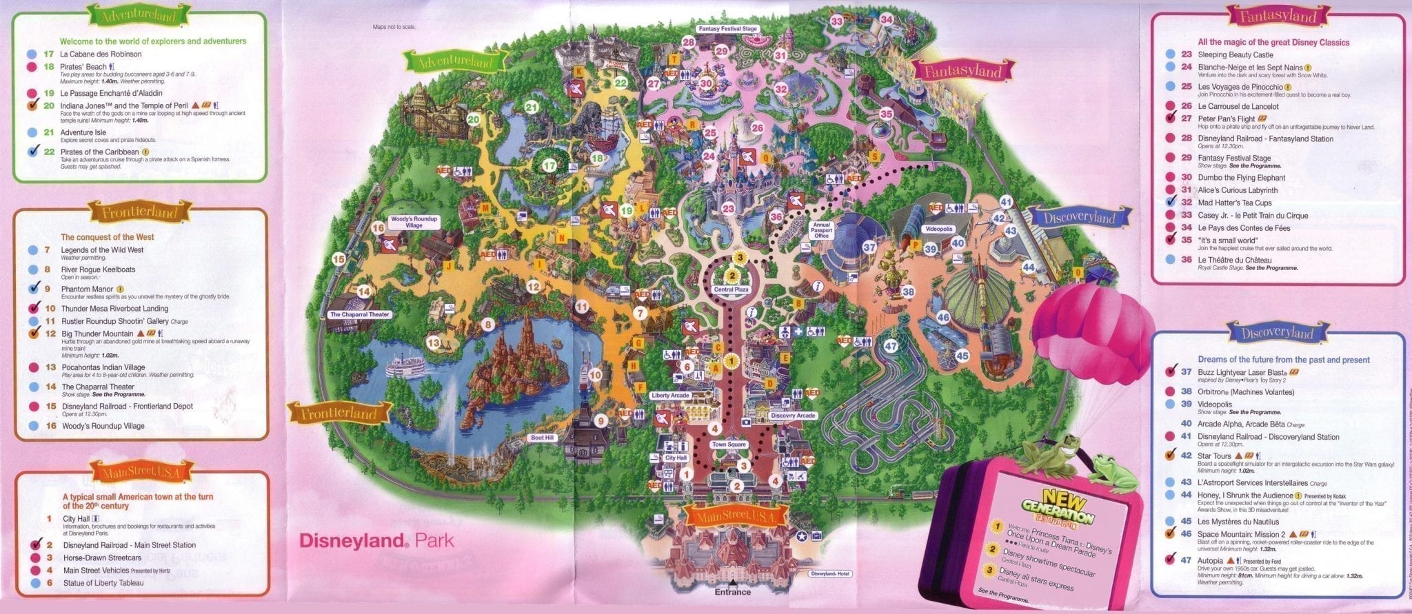 A spread out paper Disneyland Paris Map