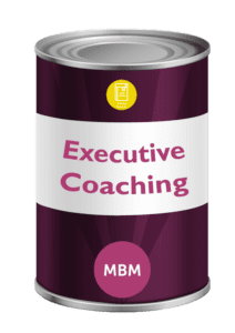 Purple can with Executive Coaching on the label