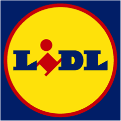 blue, red, and yellow LIDL Logo
