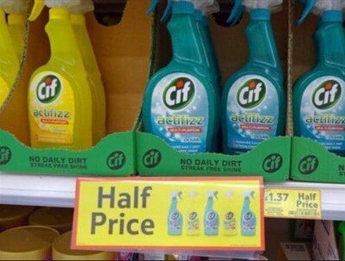 Cif actifizz supermark price shelf label for Price Promotions 