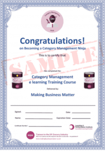 MBM Category management Course Certificate