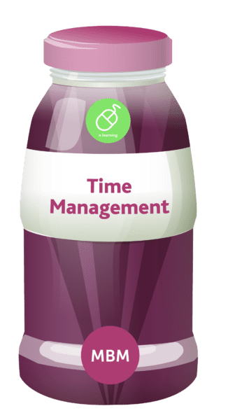 Purple bottle with Time Management on label
