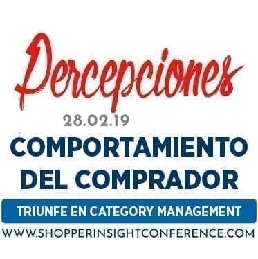 Poster for shopper insight conference titled Percepciones