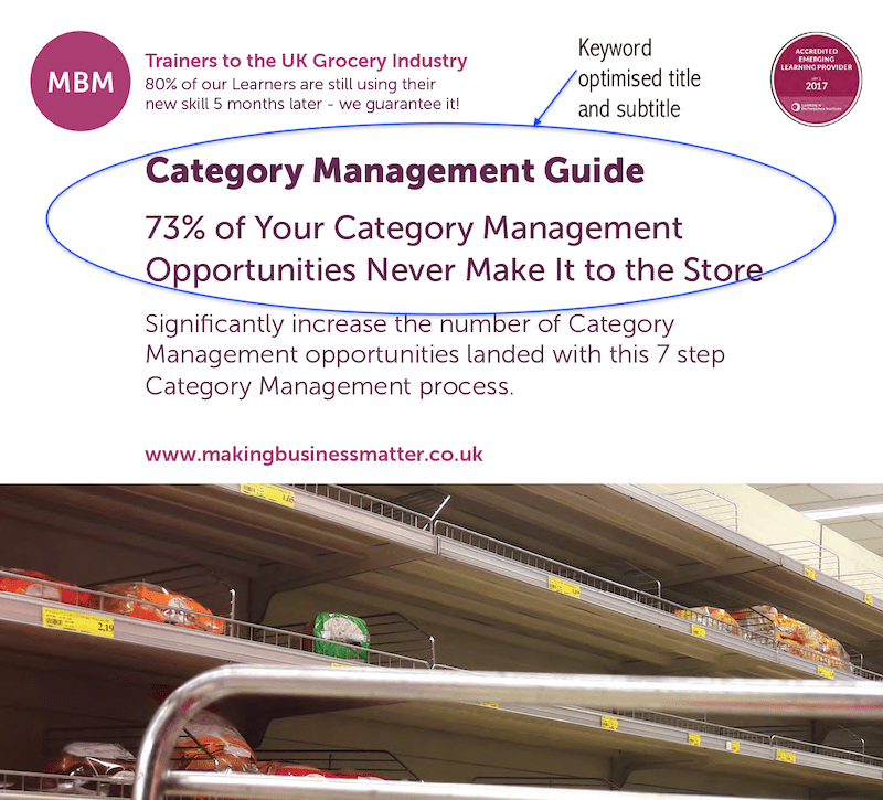 Category management guide with circle around the title for PDF SEO guide