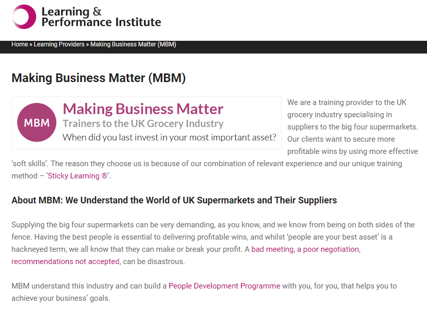 MBM's page in LPI