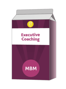 Purple carton with Executive Coaching on the label