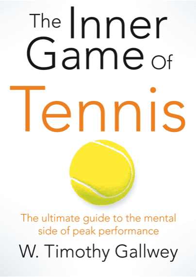 Book cover of 'The Inner Game of Tennis' by W. Timothy Gallwey with yellow tennis ball
