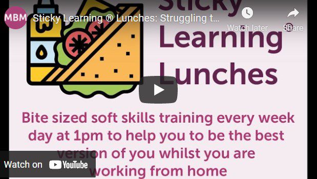 A screenshot of a video showing Sticky Learning Lunches