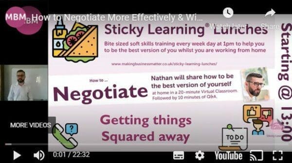 Links to YouTube video with tips on how to negotiate effectively using the PILL method by MBM Nathan 