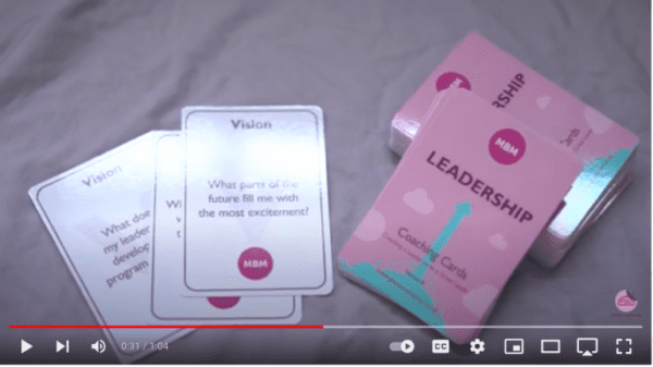Screenshot of MBM video on Leadership coaching cards 