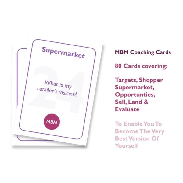 MBM Coaching card on supermarket