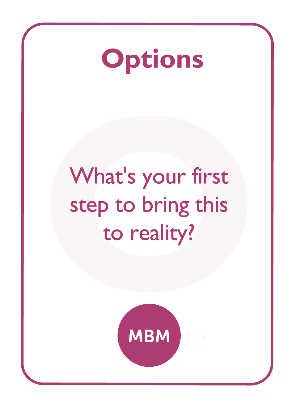 Coaching card titled Options