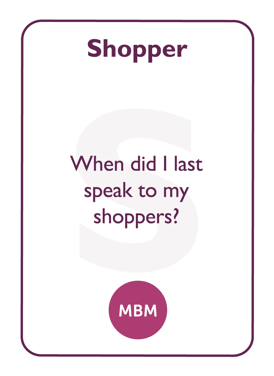 Negotiation coaching card titled Shopper