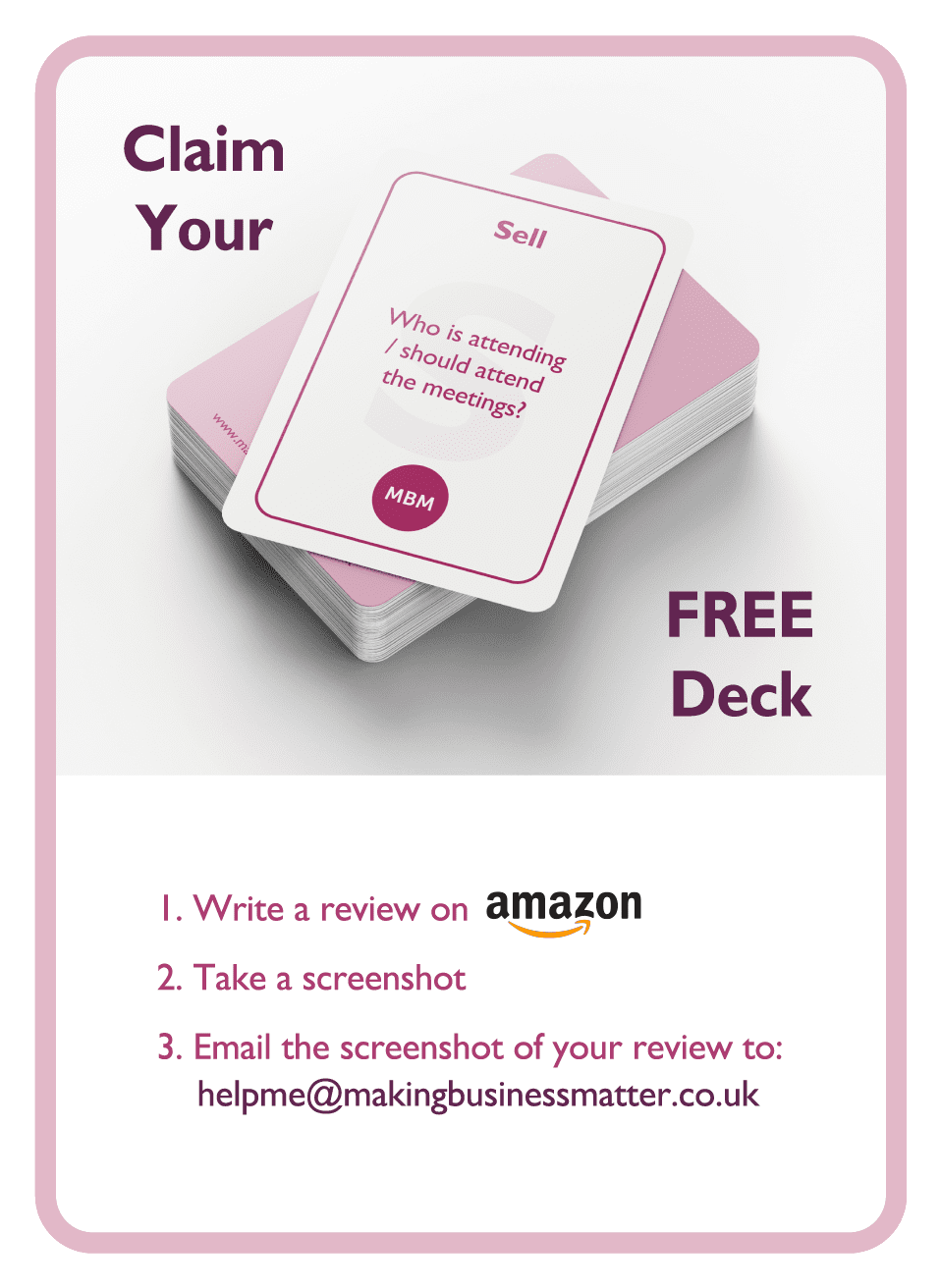 Negotiation coaching card titled Free Deck