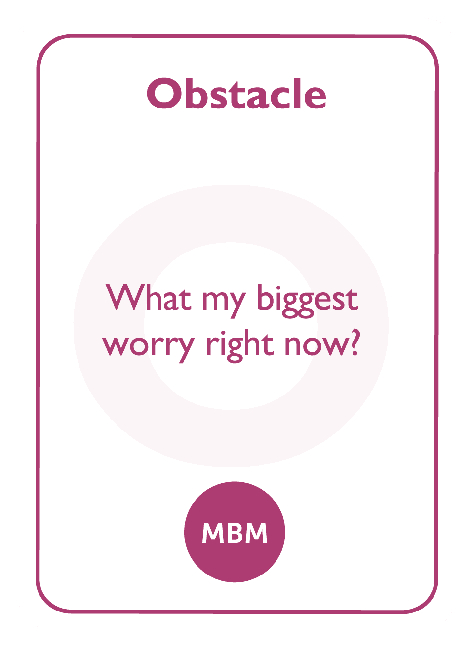 Coaching card titled Obstacle
