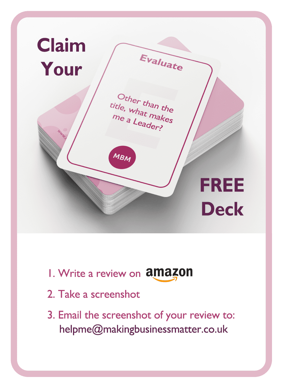 Coaching card titled Claim Your Free Deck
