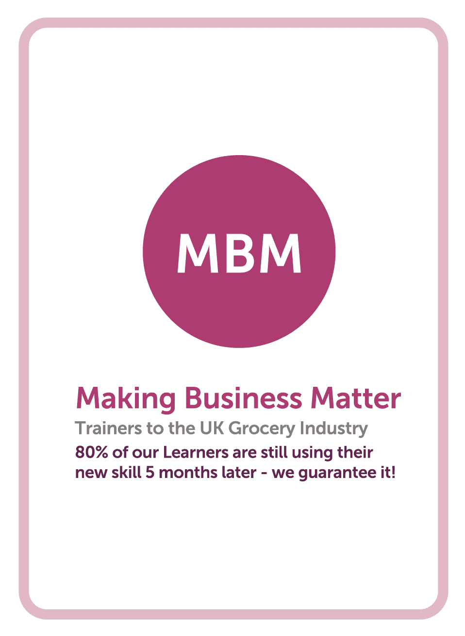 Coaching card with MBM logo
