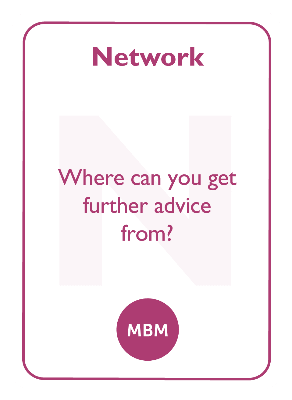 Coaching card titled Network