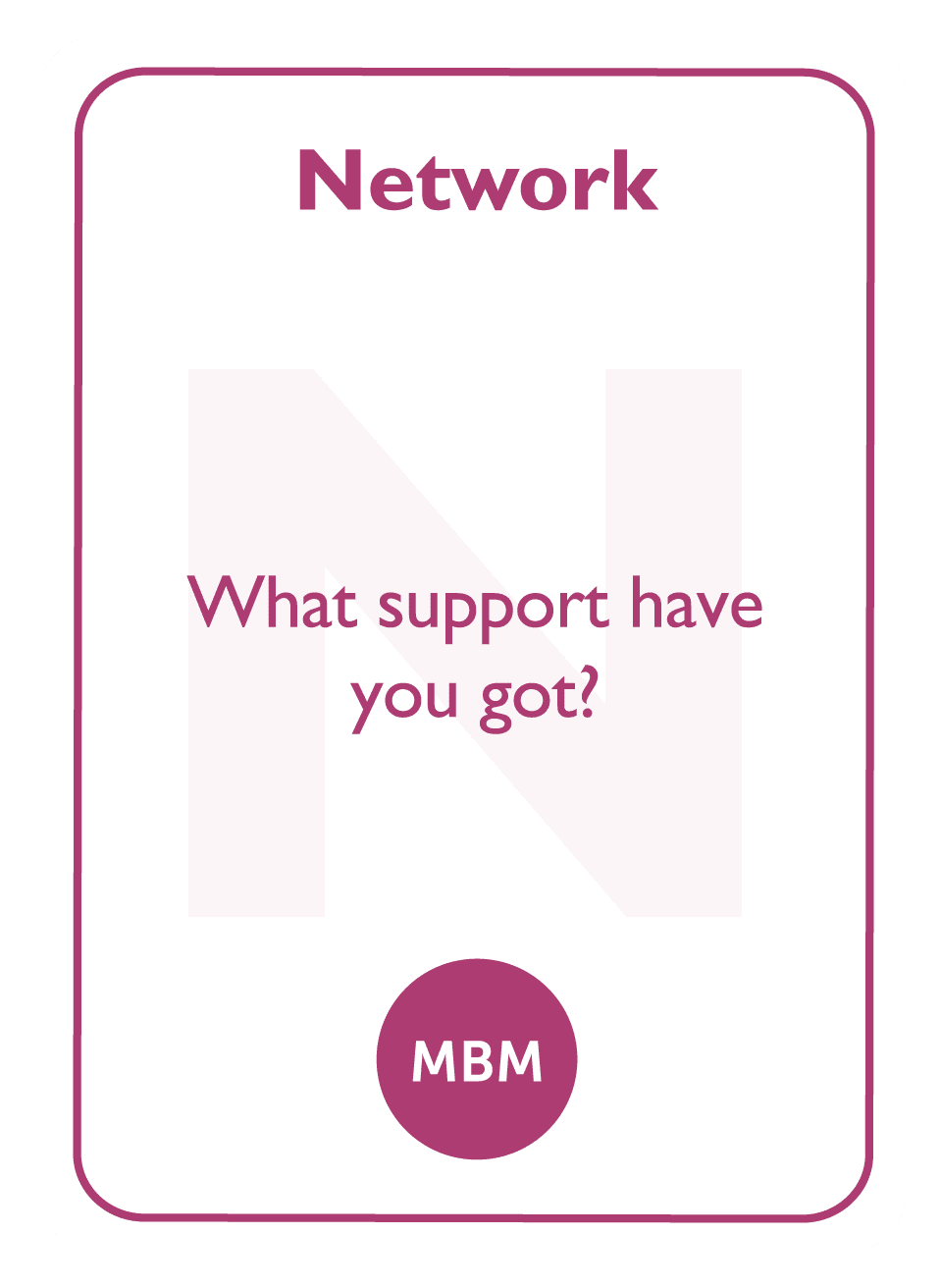 Coaching card titled Network