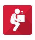 Icon of a person handling a box