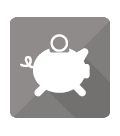 White piggy bank icon