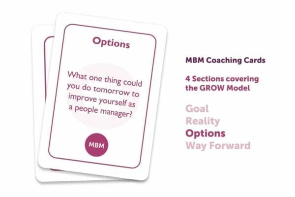 2 GROW coaching cards one top of each other with Options as the title