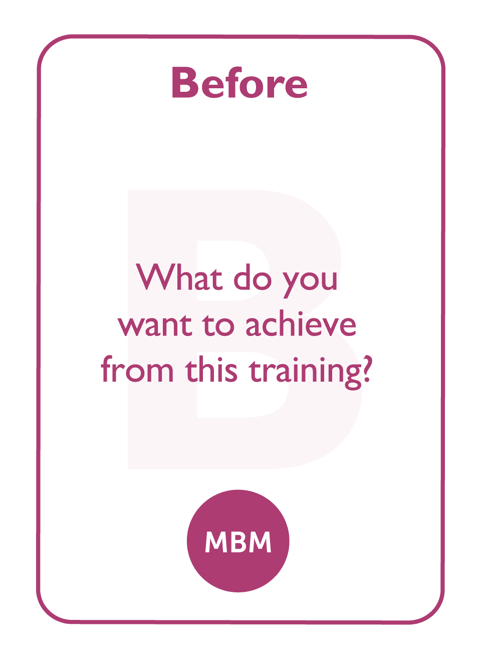 Learning to Learn coaching card titled Before