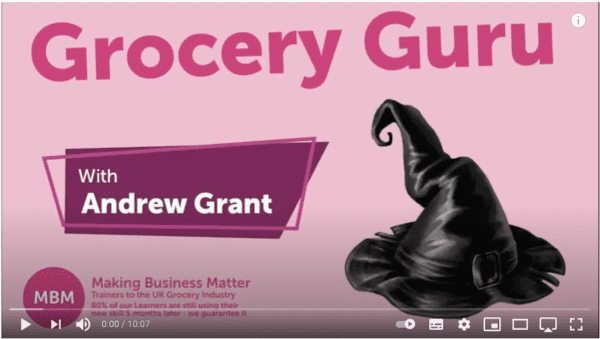Screenshot of Grocery Guru Youtube video
