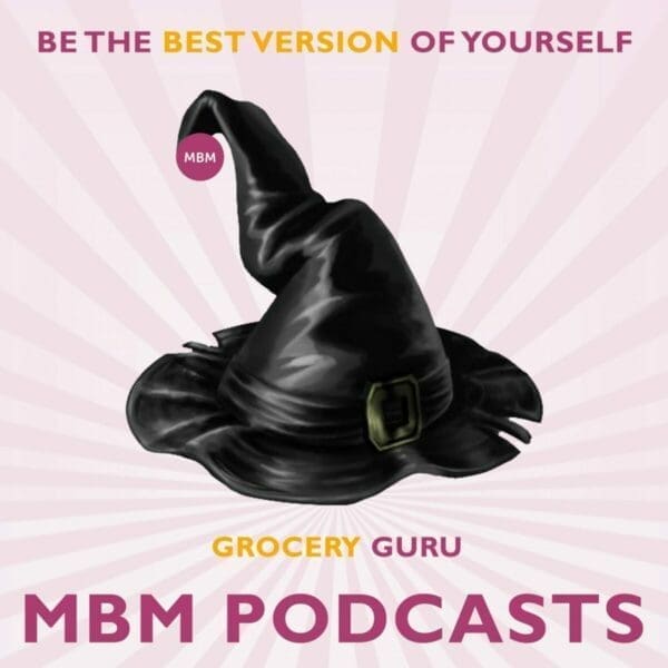 MBM Podcast poster with a witch's hat in the middle