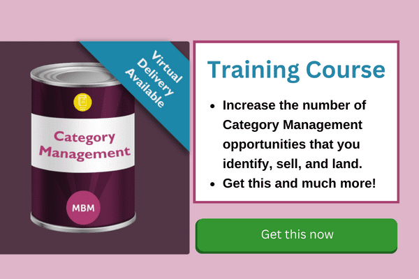 Category Management Training Course banner with green button and course can