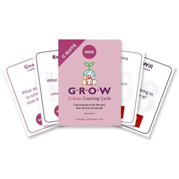 MBM C-suite grow coaching cards fanned out