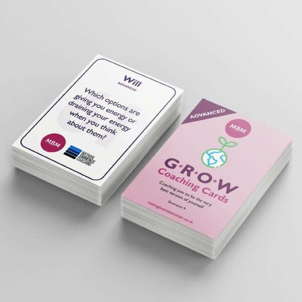 MBM advanced grow coaching cards in two stacks