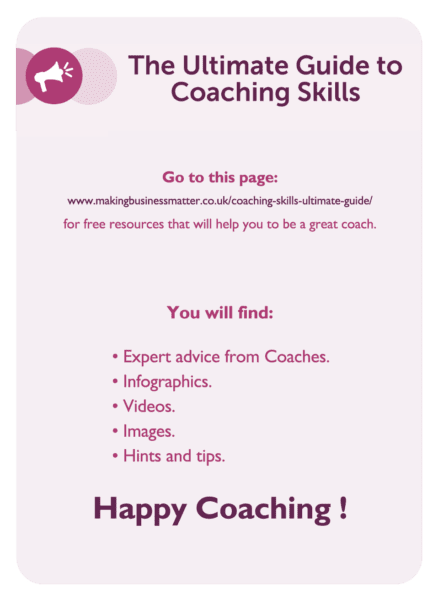 GROW coaching card titled The Ultimate Guide to Coaching Skills