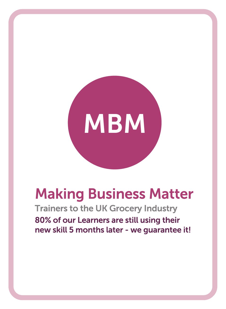 GROW coaching card with MBM logo