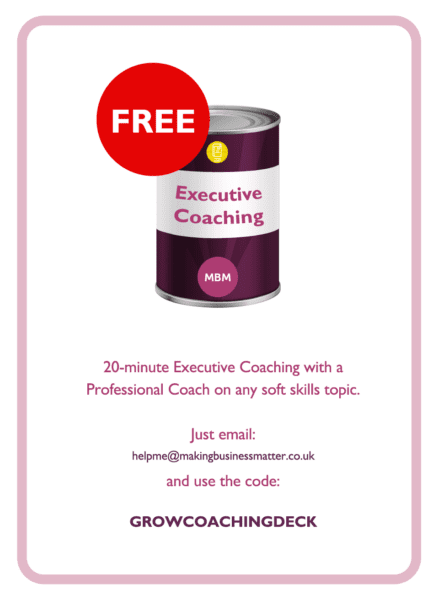 GROW coaching card titled Executive coaching