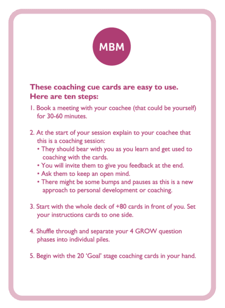 C-suite coaching card titled 10 steps