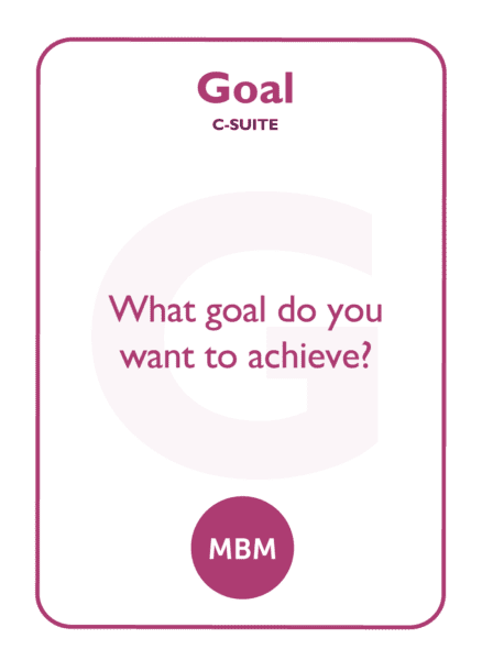 Coaching card titled Goal C-suite