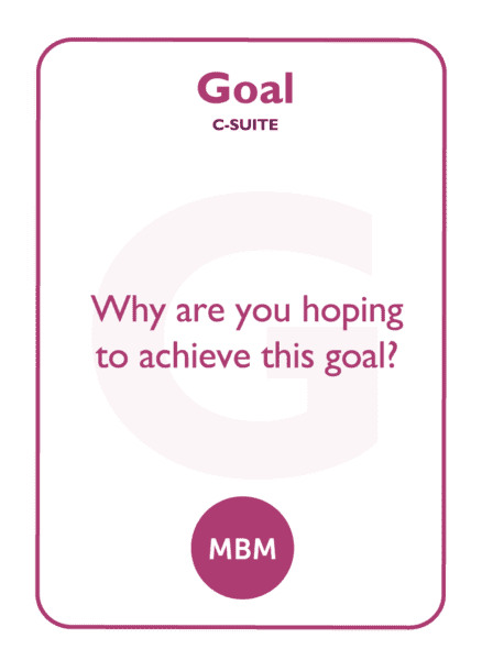 C-suite coaching card titled Goal