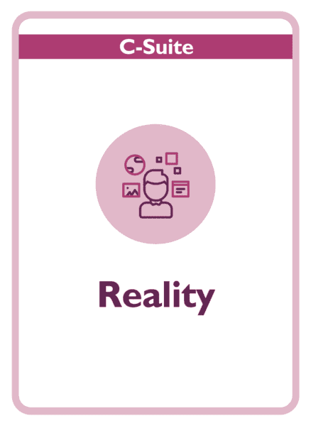 C-suite coaching card titled Reality
