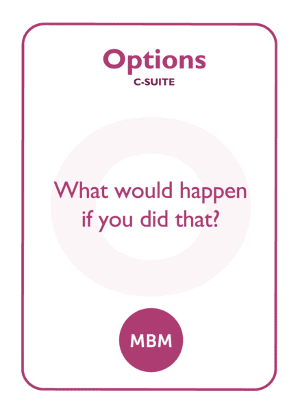 Coaching card titled Options C-suite