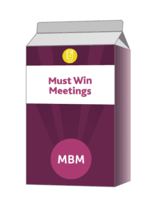 Purple carton with Must Win Meetings on label