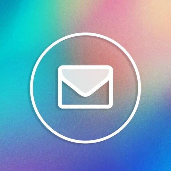 White email icon on a ombre coloured background