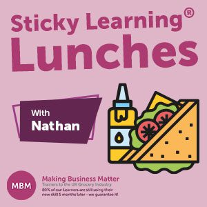 Sticky Learning Lunches infographic with cartoon sandich