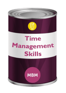Purple tin with Time Management on label