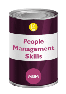 Purple tin with People Skills on label