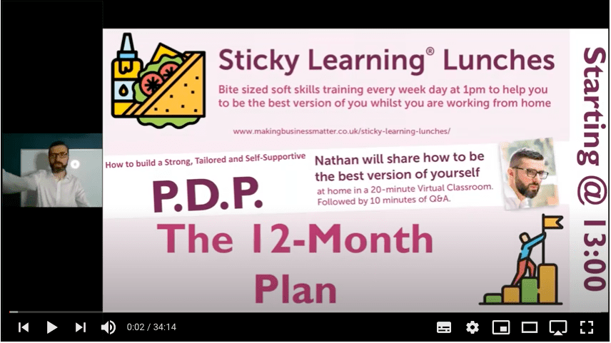 Screenshot of sticky learning lunch